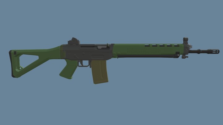 SIG SG 550 (Low-Poly) 3D Model