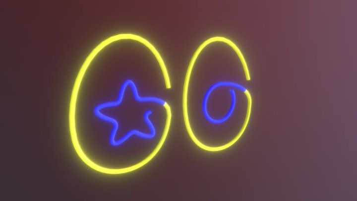 Astro Gents Neon Light 3D Model