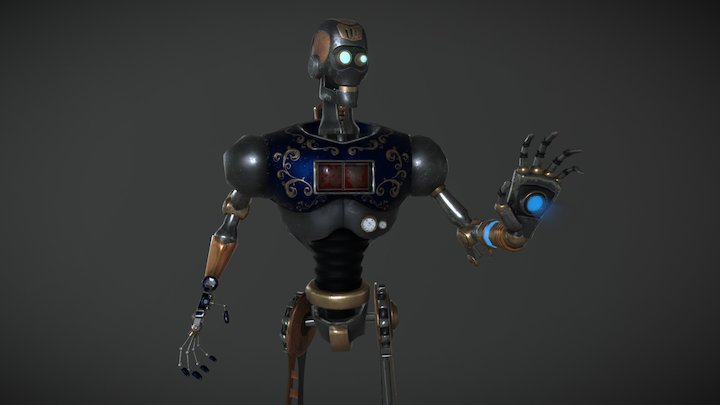 Mechanical Worker 3D Model