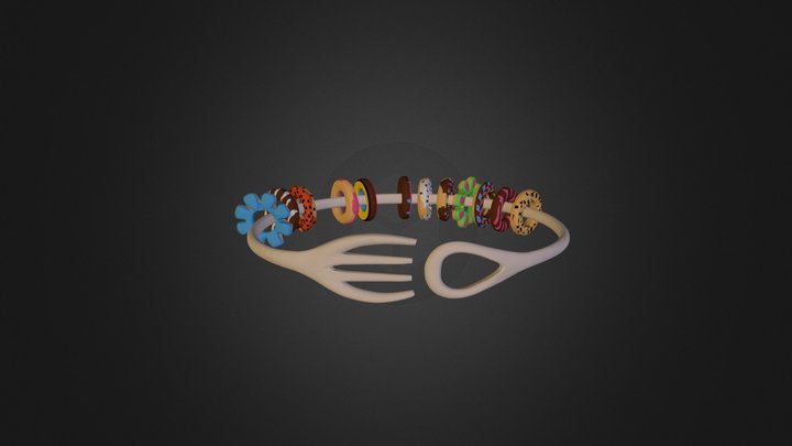 Bracelet Fork 12-donuts 3D Model