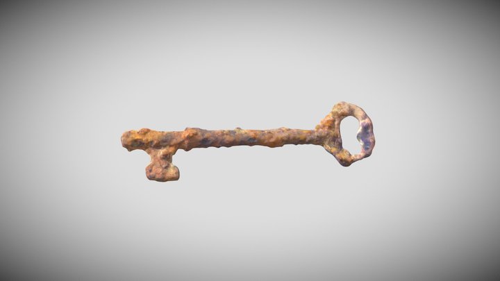 Rusted Skeleton Key 3D Model