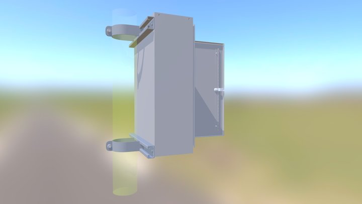600x400x200 Electrical Enclosure Pole Mount Open 3D Model