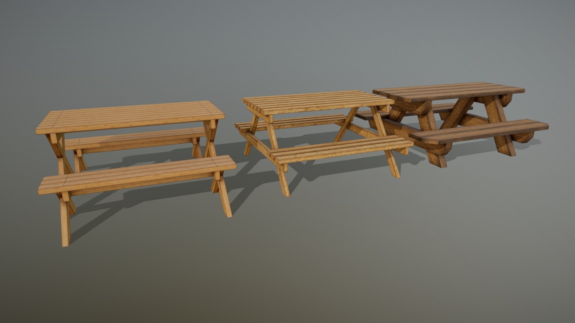 Wooden Picnic Table - Set of 3