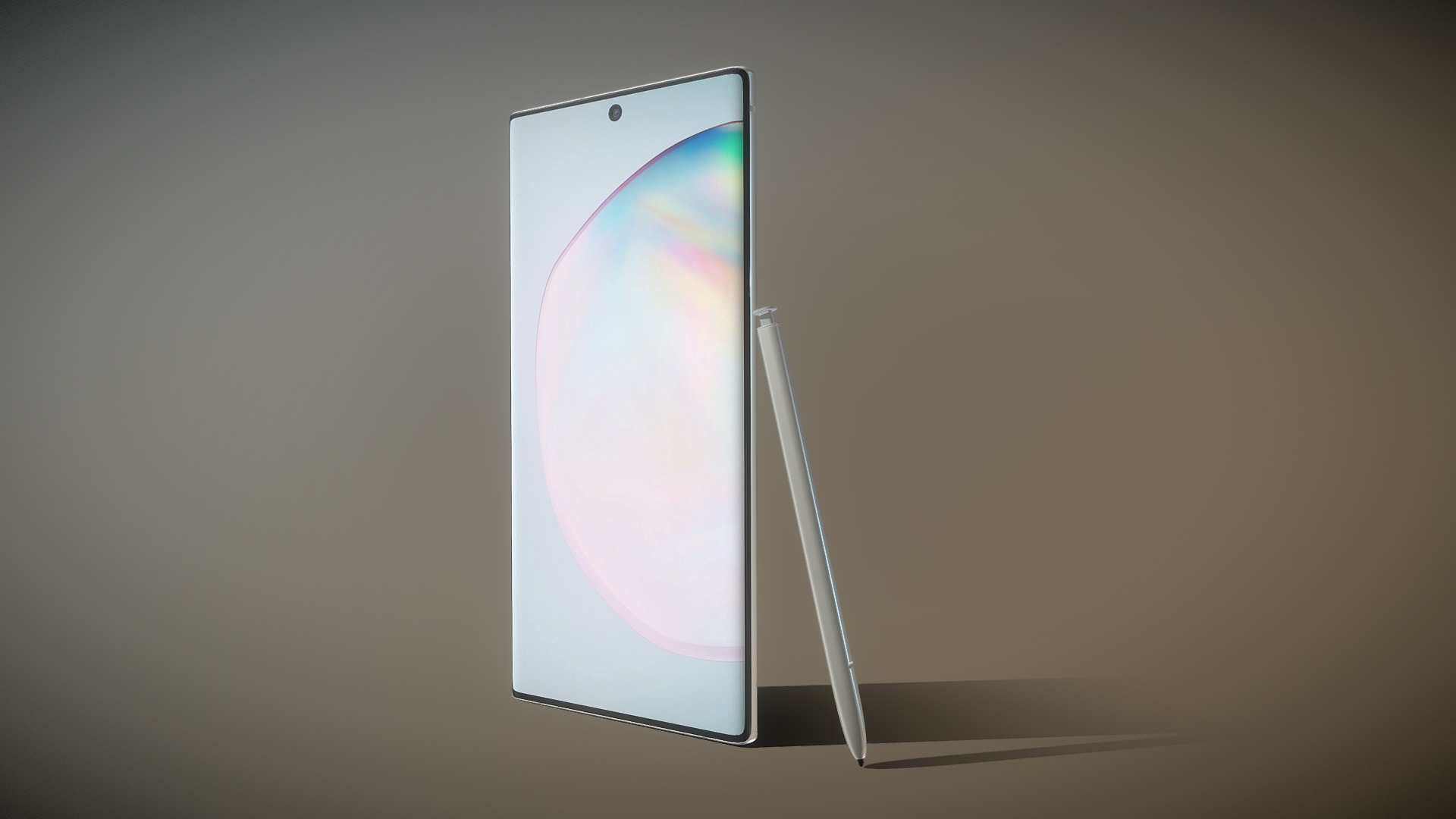 3D model Samsung Galaxy Note 10 plus - This is a 3D model of the Samsung Galaxy Note 10 plus. The 3D model is about a tablet with a stylus.