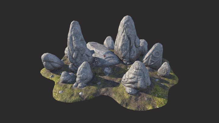 Rock Altar - Textured 3D Model