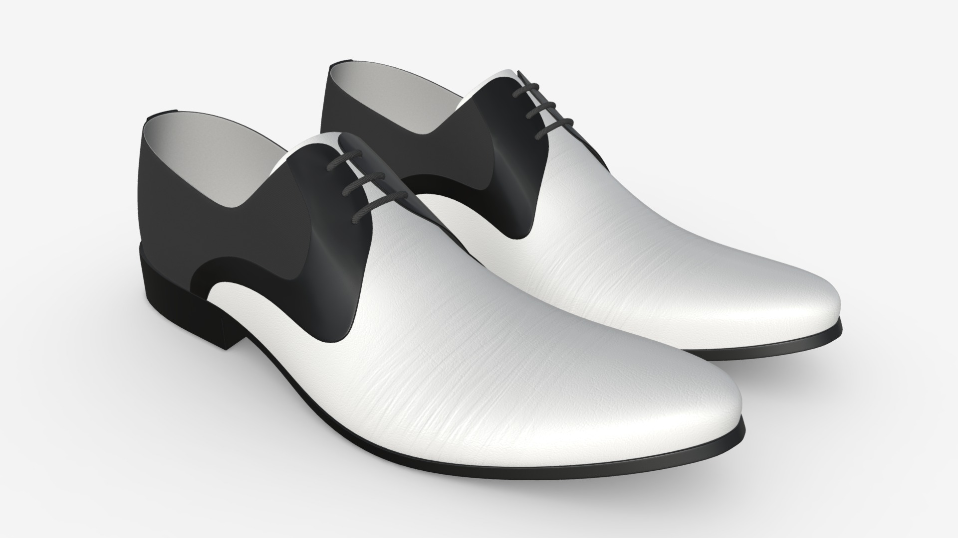 3D model Mens classic shoes 07 - This is a 3D model of the Mens classic shoes 07. The 3D model is about a pair of white shoes.