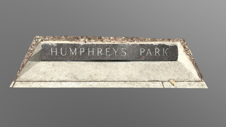 Humphreys Park Stone Sign 3D Model