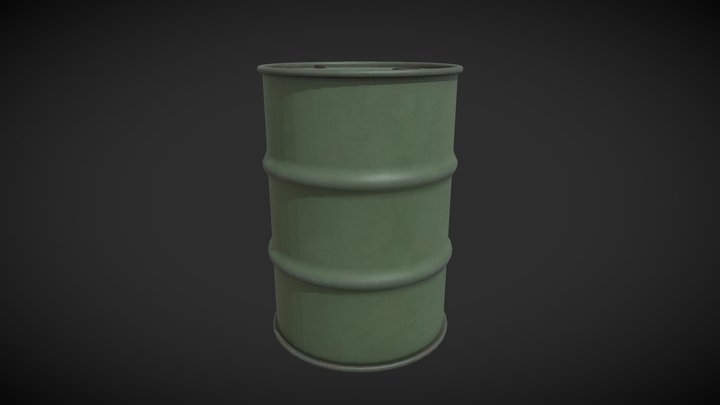 Oil Drum 3 3D Model