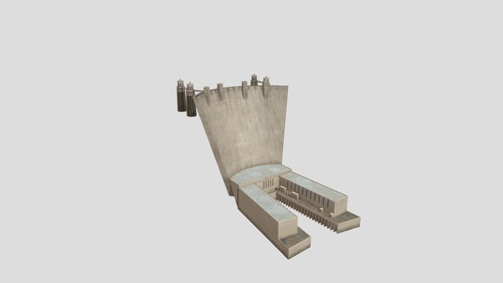 Hoover Dam with 8k and 4k Textures Low-poly 3D Model