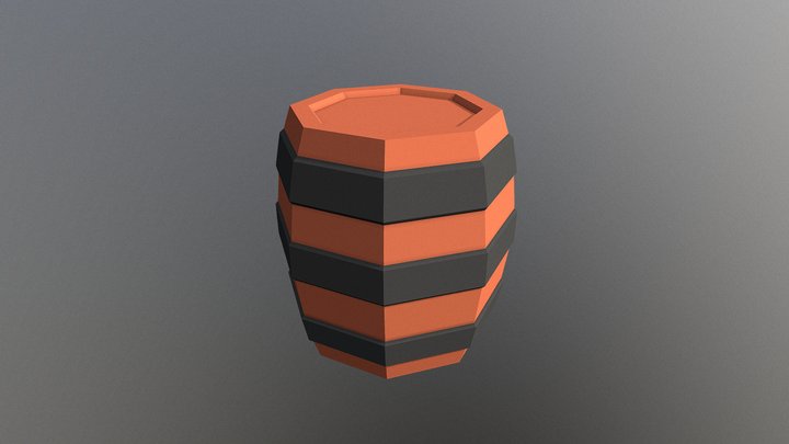 Wooden barrel 2 3D Model