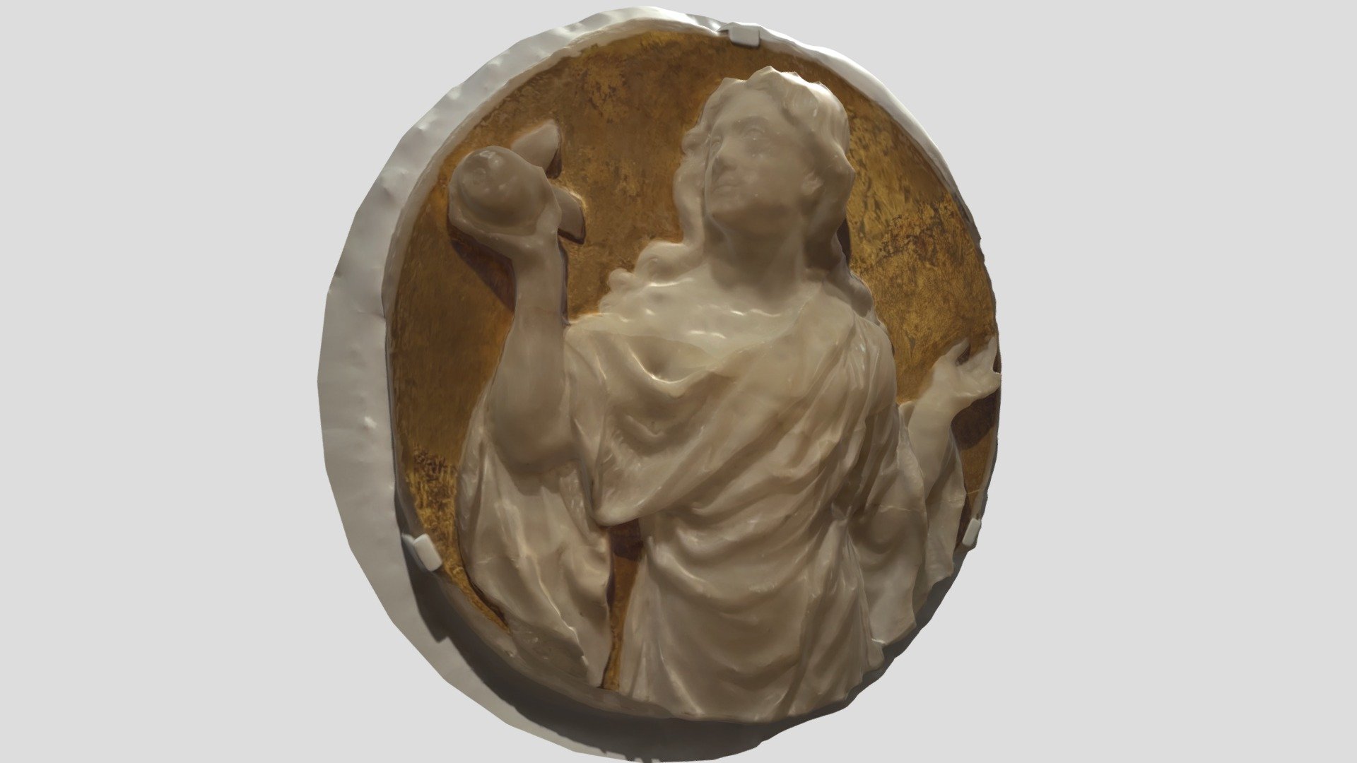 Lady with apple - decorative tile