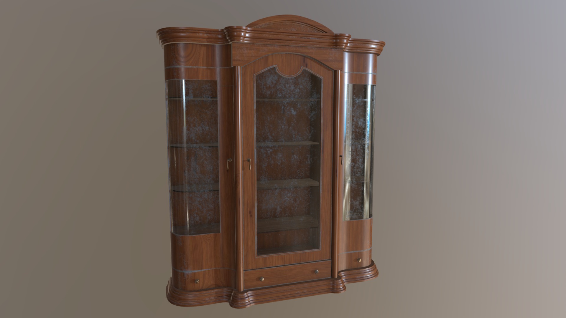 3D model Сupboard classic old - This is a 3D model of the Сupboard classic old. The 3D model is about a glass bottle with a handle.