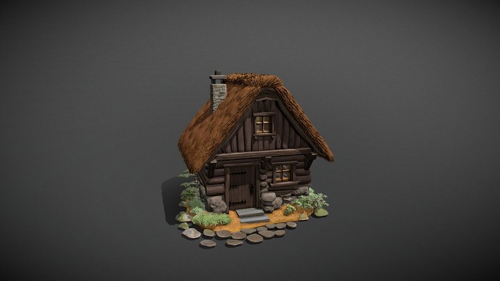 Stylized Medieval Wooden Cabin