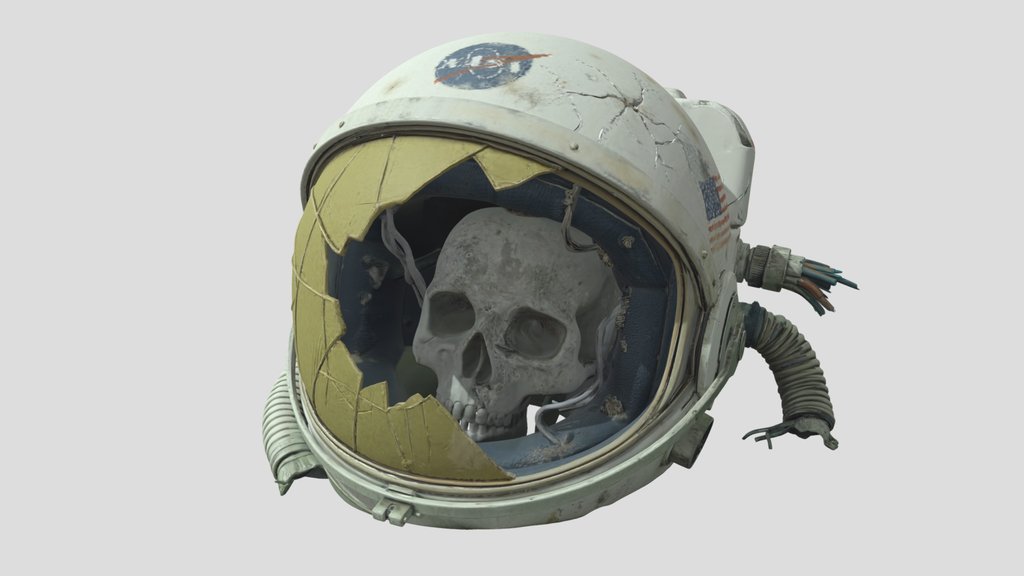 Skull In Astronaut Helmet