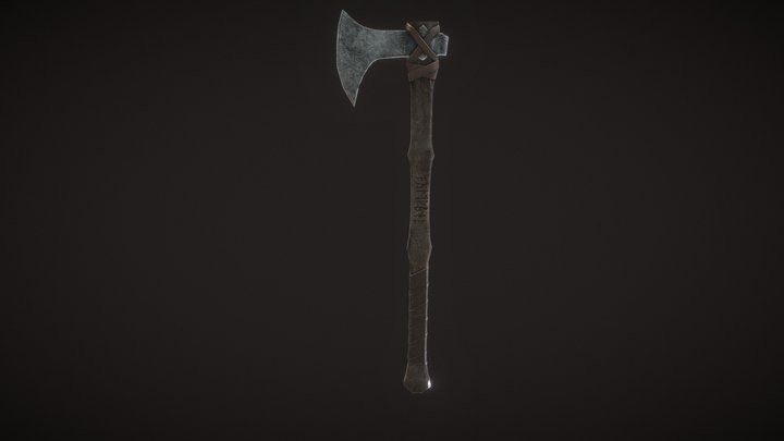 Viking Axe Colored 3D Model