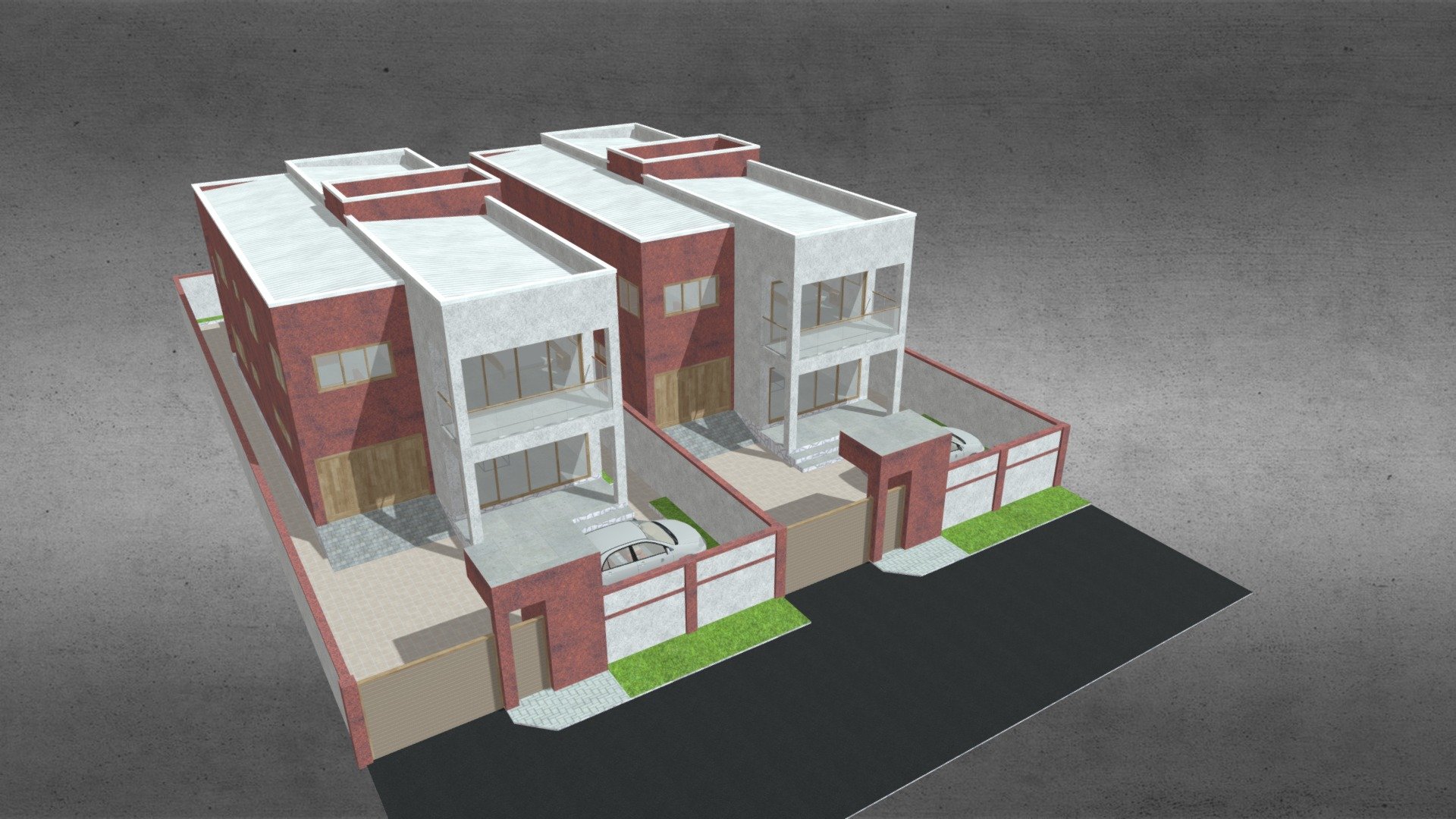 Frontier 4 Bedroom Townhomes 3D model by Gabochie Design (gabochie