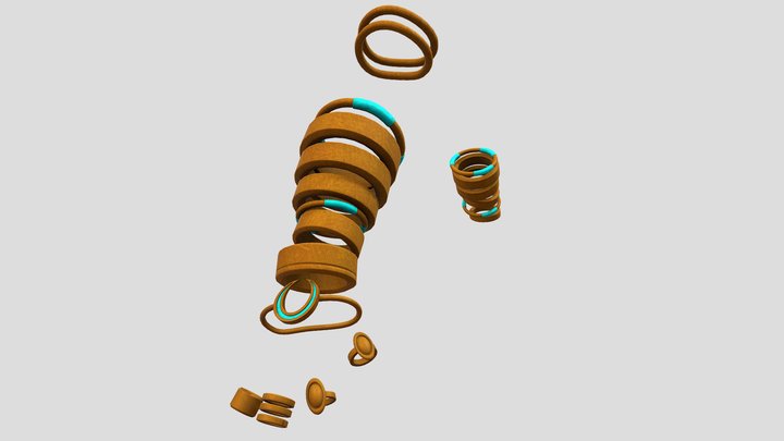 Female Tribal Hand And Arm Accessories 3D Model