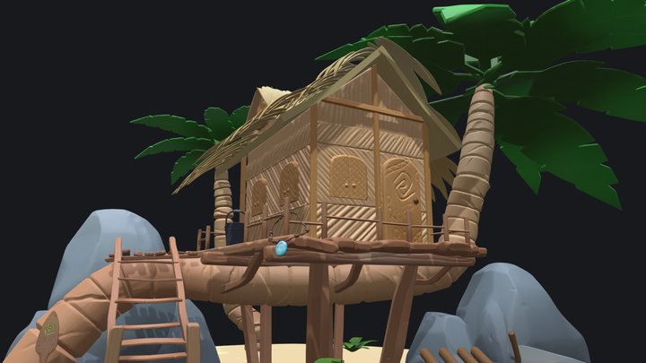 Moana treehouse sculpture 3D Model