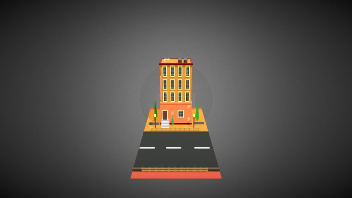 Low Poly building - Urban building 3D Model