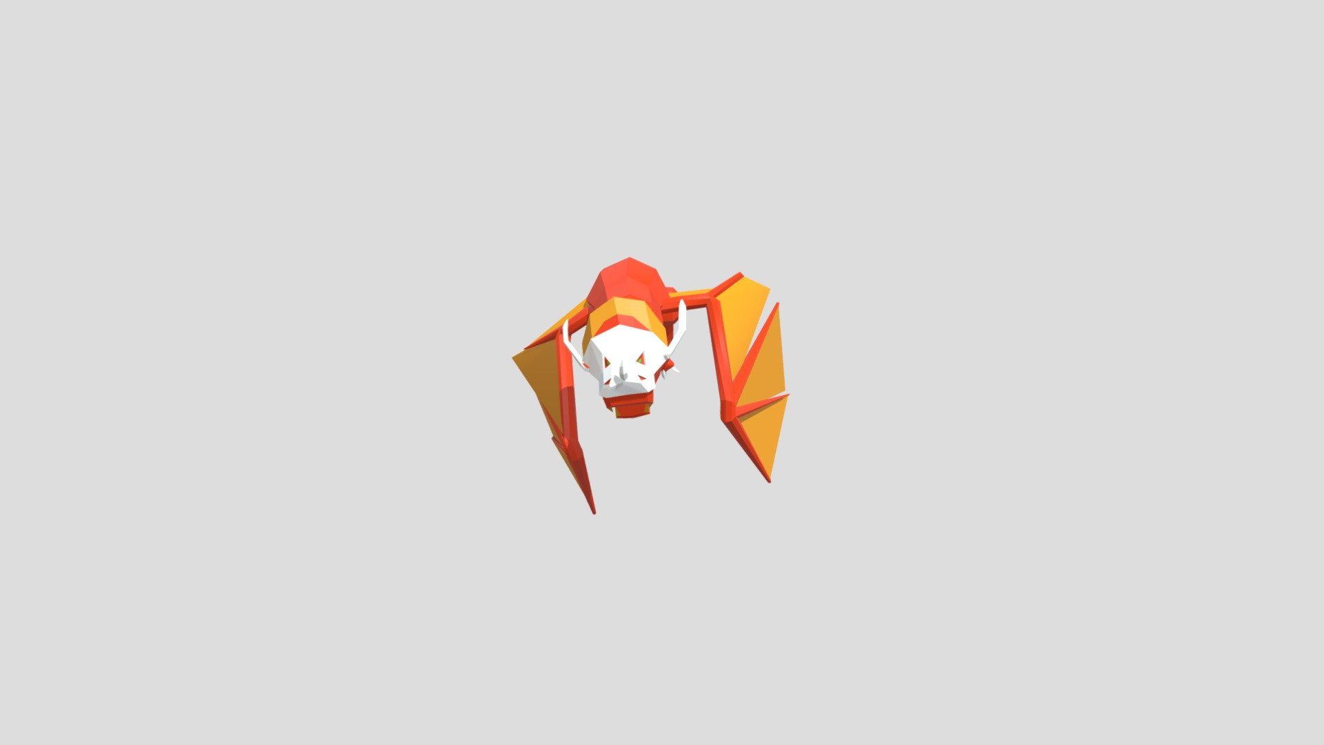 3D model Dragon orange flying VR / AR / low-poly