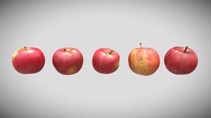 Macintosh Apples 5-Pack - Natural Orchard 3D Model