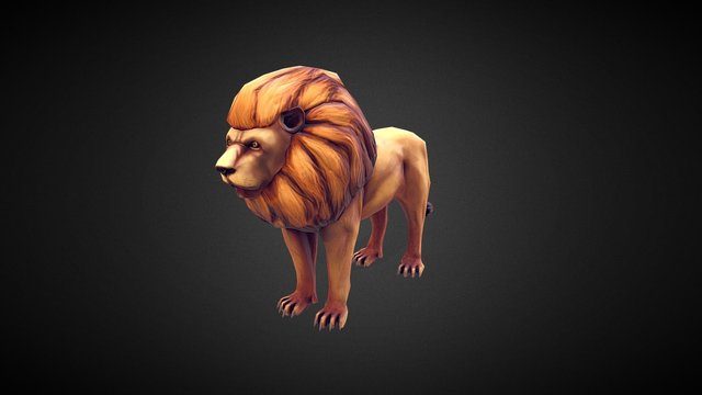 Lion Low Poly 3D Model
