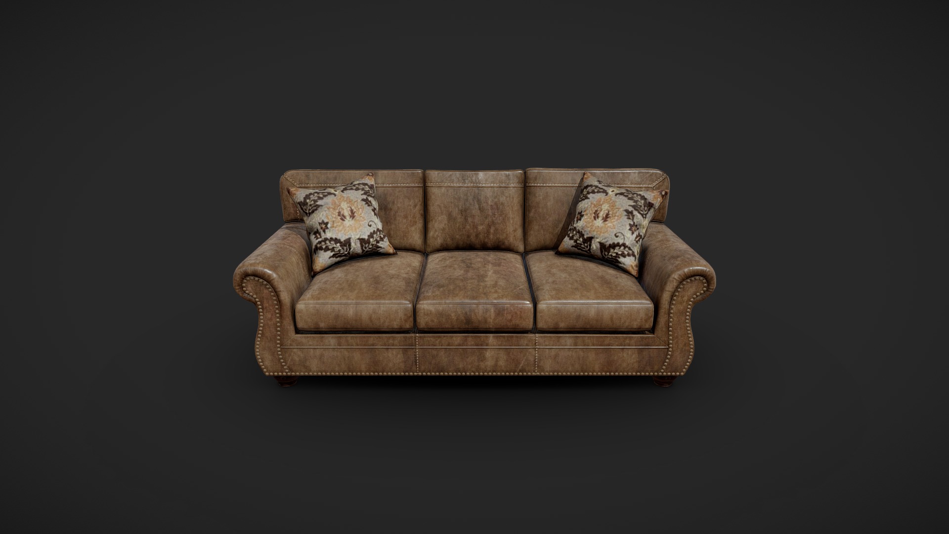 3D model Larkinhurst sofa - This is a 3D model of the Larkinhurst sofa. The 3D model is about a couch with pillows.