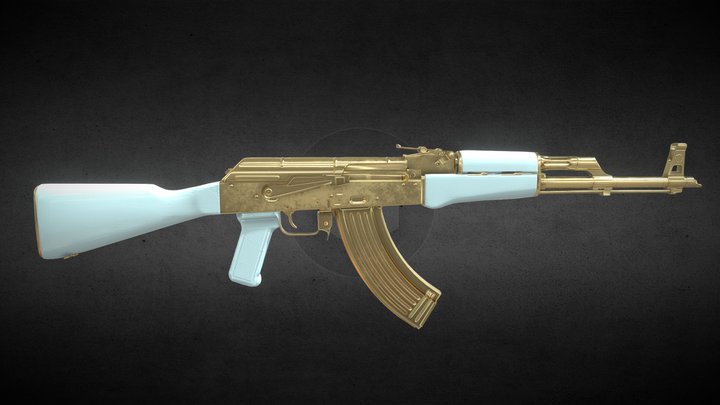 AK_47_Gold 3D Model