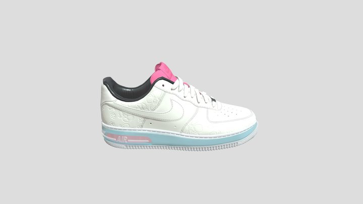 Nike Air Force 1 one x off-white fashion casual sneaker 3D model
