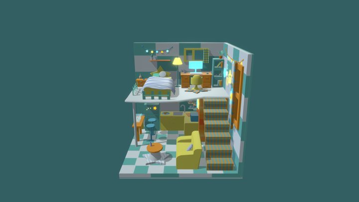 1131448028_瞿采靚_Bar Room 3D Model