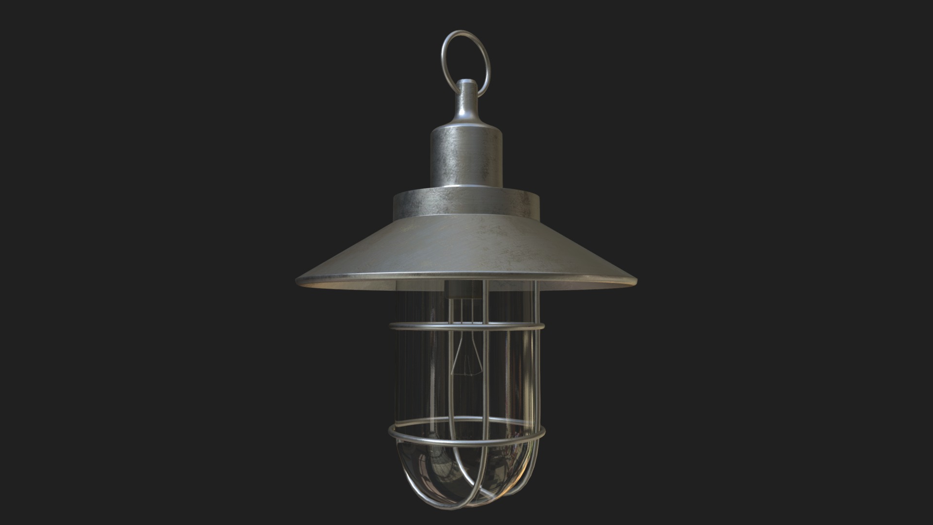 3D model Hanging bulkhead lamp - This is a 3D model of the Hanging bulkhead lamp. The 3D model is about a light bulb with a handle.