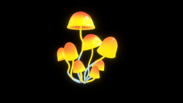 Neon mushrooms - Day 1 3D Model