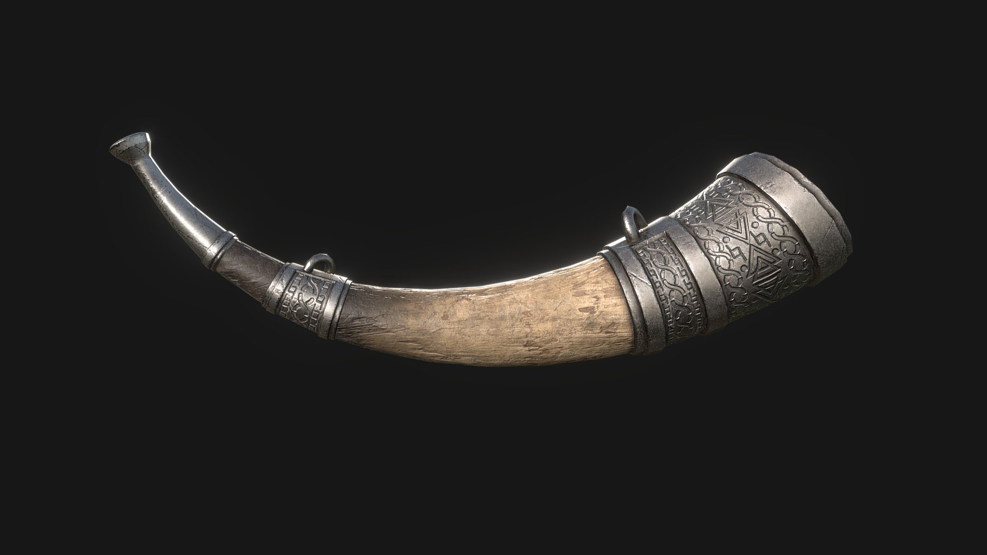 Viking War Horn - Worn/Brown - Buy Royalty Free 3D model by Chuwakcz