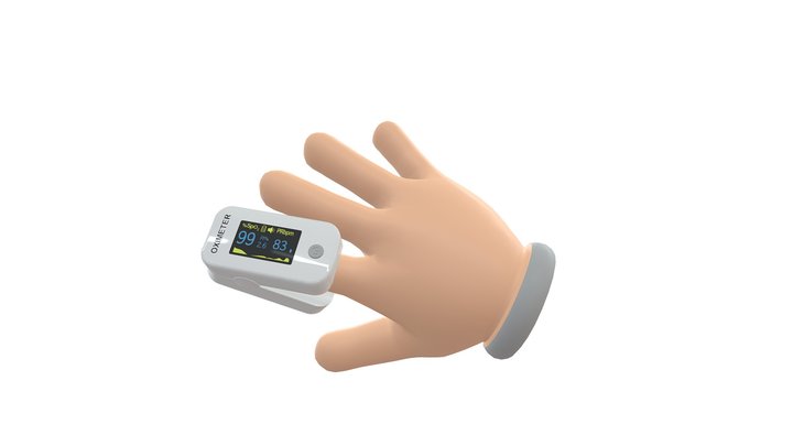 Pulse oximeter with hand – Kostenloses 3D-Modell STL