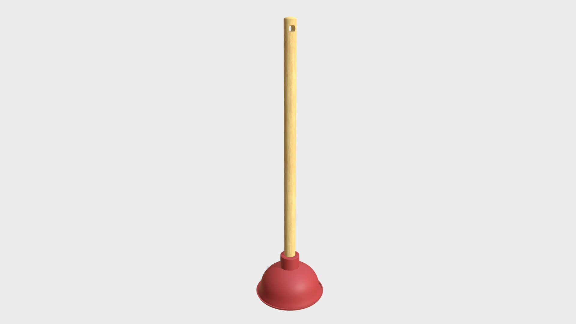 3D model Sink plunger - This is a 3D model of the Sink plunger. The 3D model is about a red and yellow plunger.