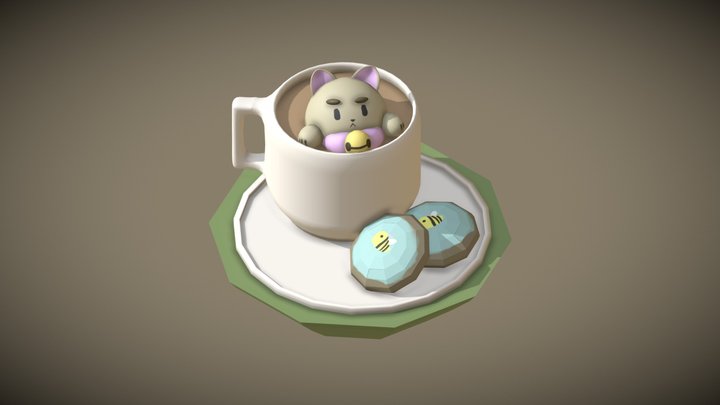 PuppyCat Latte 3D Model