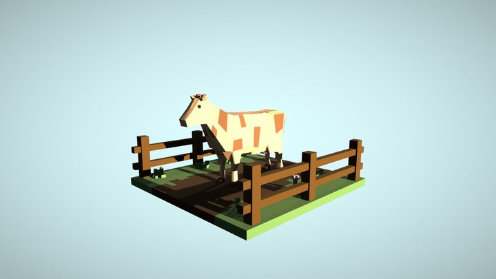 Low Poly Cow 3D Model