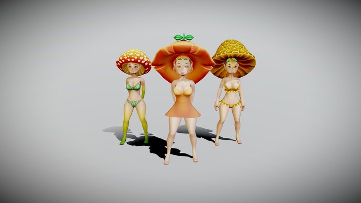 Mushroom girl 3D Model