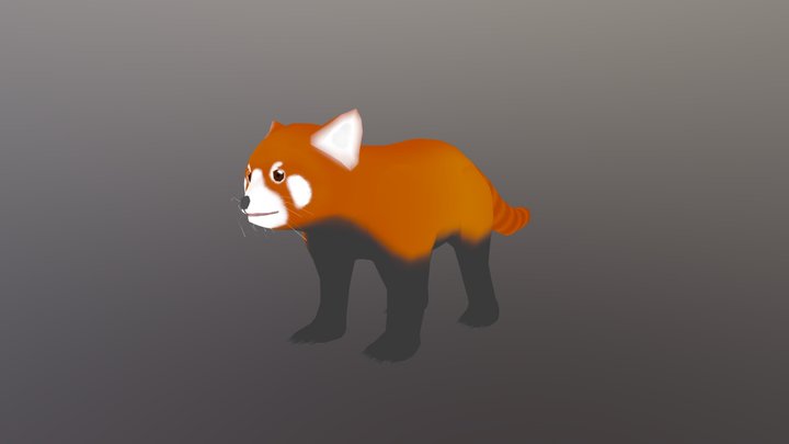 Low Poly Red Panda 3D Model