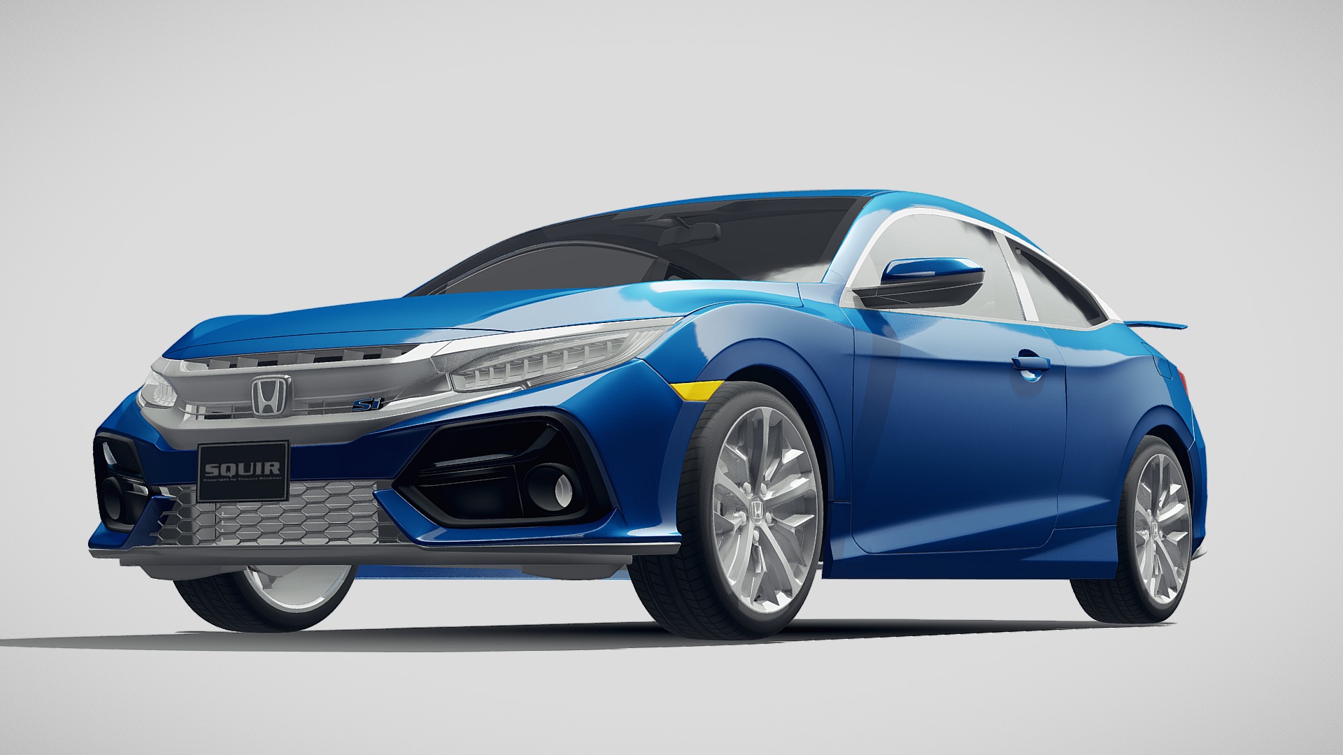 3D model Honda Civic Si Coupe 2020 - This is a 3D model of the Honda Civic Si Coupe 2020. The 3D model is about a blue sports car.