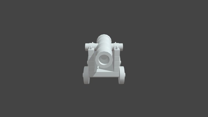 High Poly Cannon 3D Model