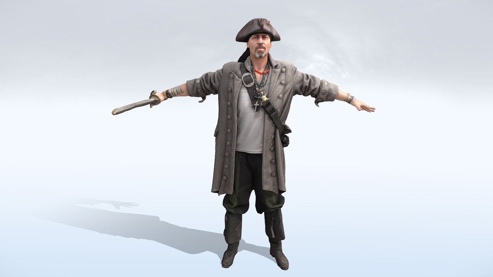 Male Scan - Pirate T-Pose - 3D model by ViARsys [81395fc] - Sketchfab