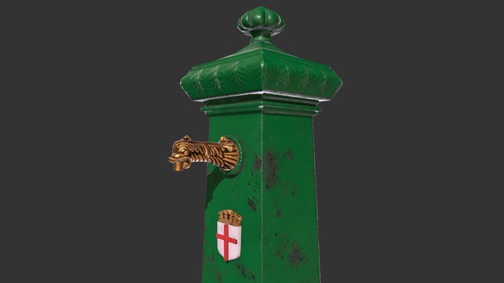 Drago Verde Fountain 3D Model