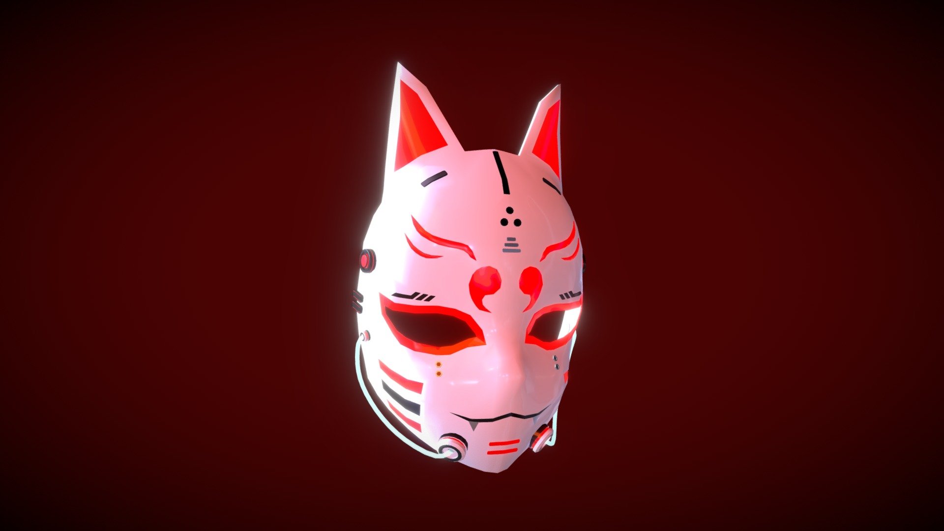 Cyberpunk Kitsune Mask - Buy Royalty Free 3D model by tran.ha.anh.thu.99  (@tran.ha.anh.thu.99) [813b5f9]
