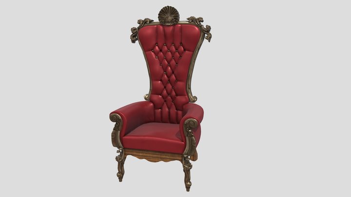 18th century royal lounge chair 3D Model
