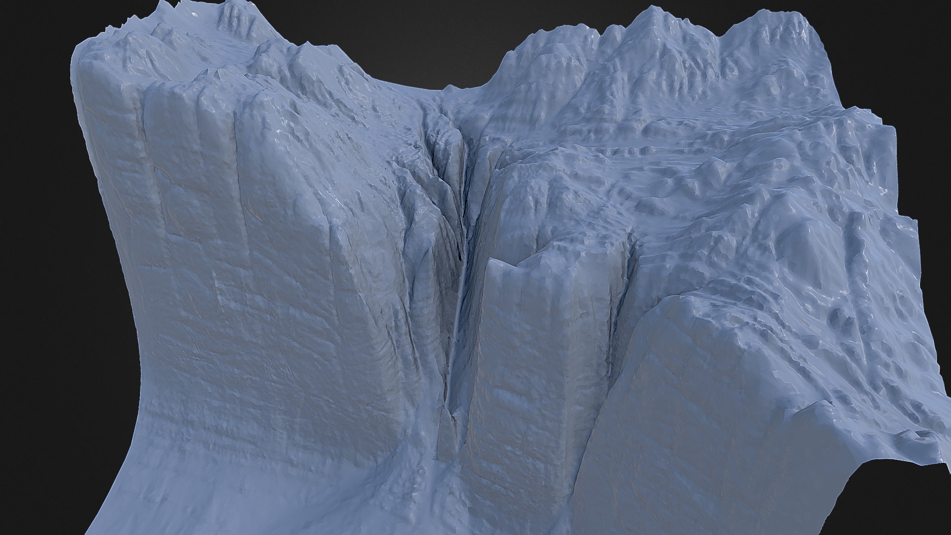 3D model eroded rock formation - This is a 3D model of the eroded rock formation. The 3D model is about a white rock with a dark background.