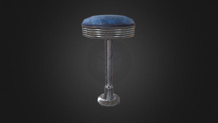 Old diner stool 3D Model