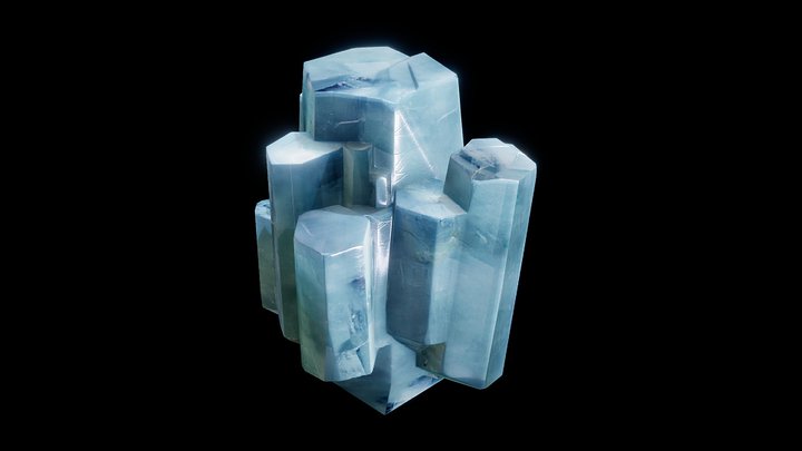 Aquamarine Crystal 3D Model