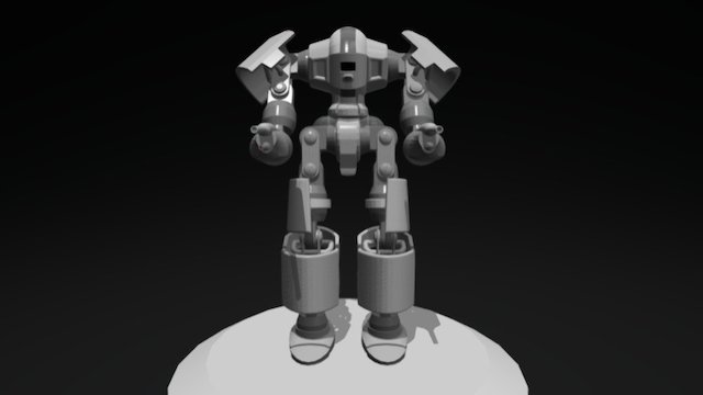 Mech On Stand 3D Model