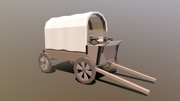 Low Poly Horse Cart 3D Model